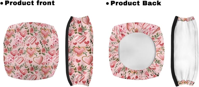 LedBack 3 Piece Set Walker Accessories Pink Rose Heart Walker Seat Cover Soft Rollator Seat and Back Rest Covers Underseat Pouch Tote Valentines Decorations - Image 2